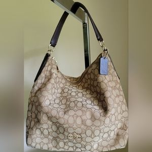 Large Coach monogram print shoulder bag